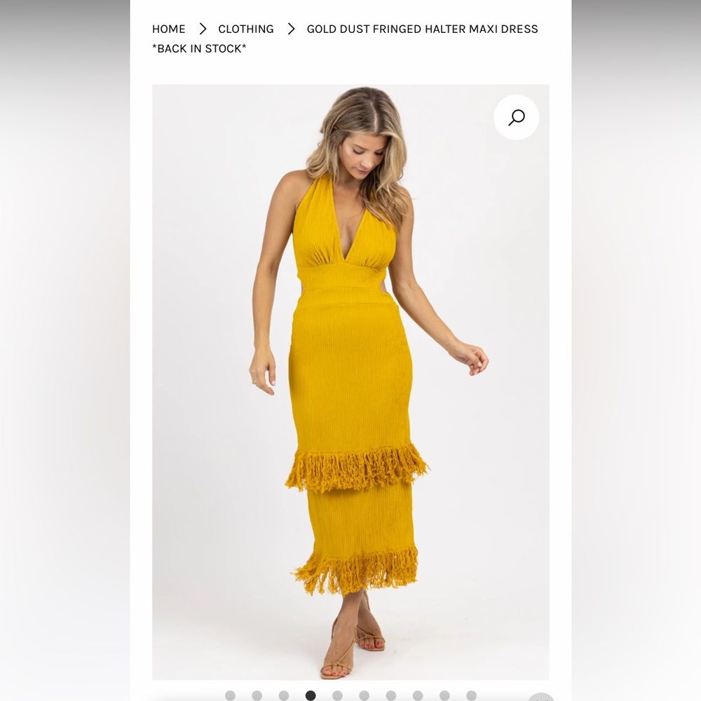 LABEYE HALTER GOLD MIDI DRESS